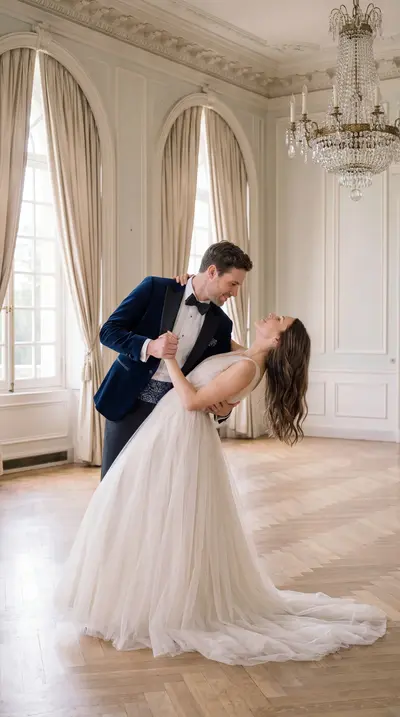 Dunkelblauer Hochzeitsanzug mit Kummerbund