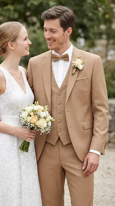 Camel Super 200s Hochzeitsanzug
