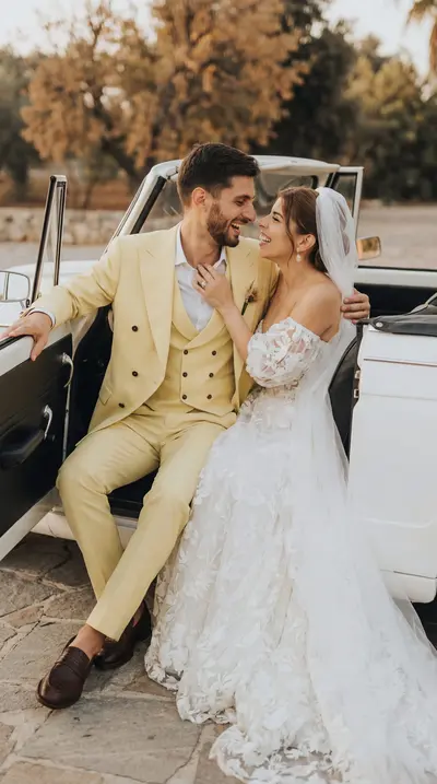 Pastell Zitronengelber Hochzeitsanzug